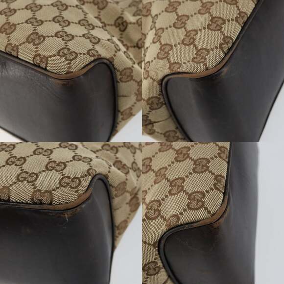 GUCCI GG Canvas Shoulder Bag Beige Gold - Picture 10 of 12
